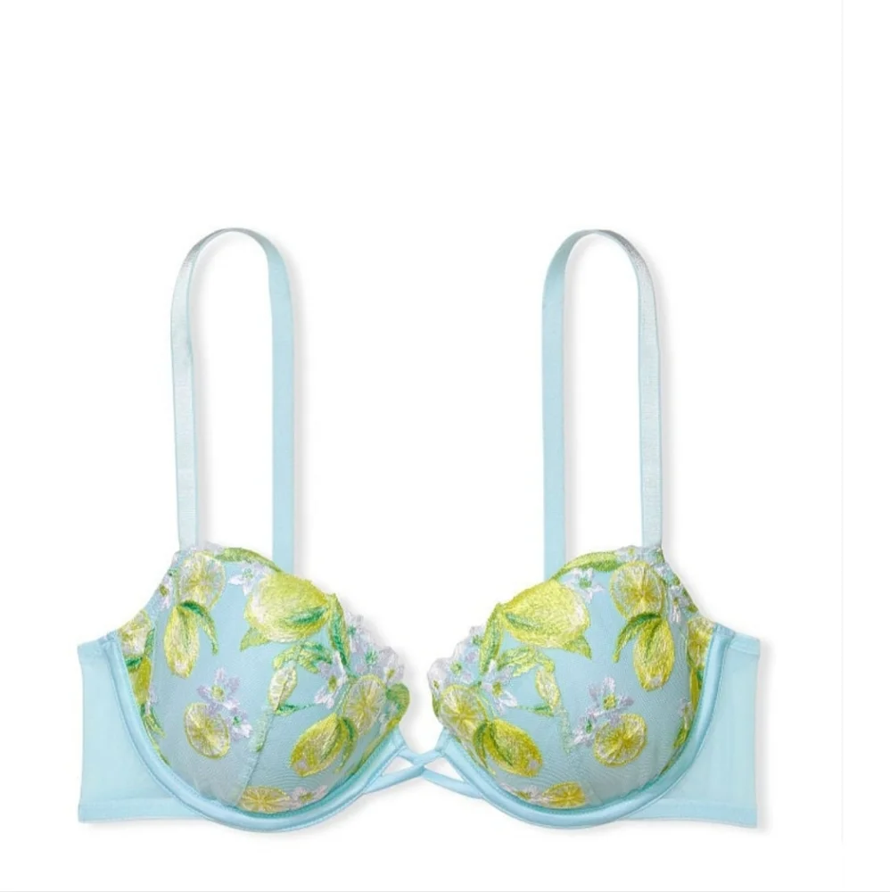 NWT VICTORIA'S  SECRET DREAM ANGELS  Lightly-Lined Lemon Embroidery Demi Bra 36F - Picture 4 of 6